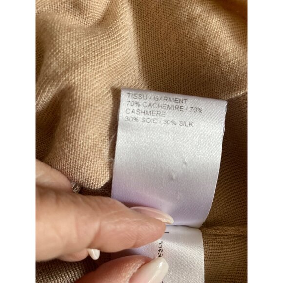 Women's Chloe Coral Pink V Neck Cashmere and Silk Cardigan With Pockets XS - Picture 7 of 7